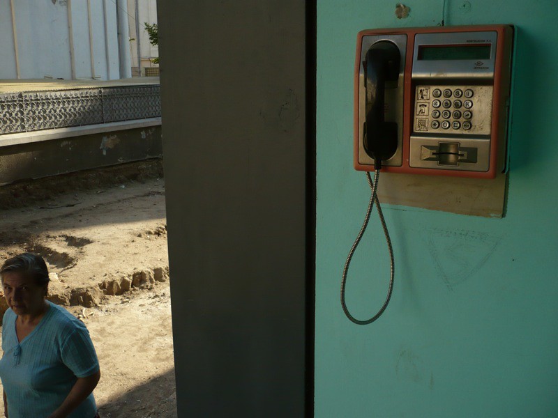 Blue Phone on a rope