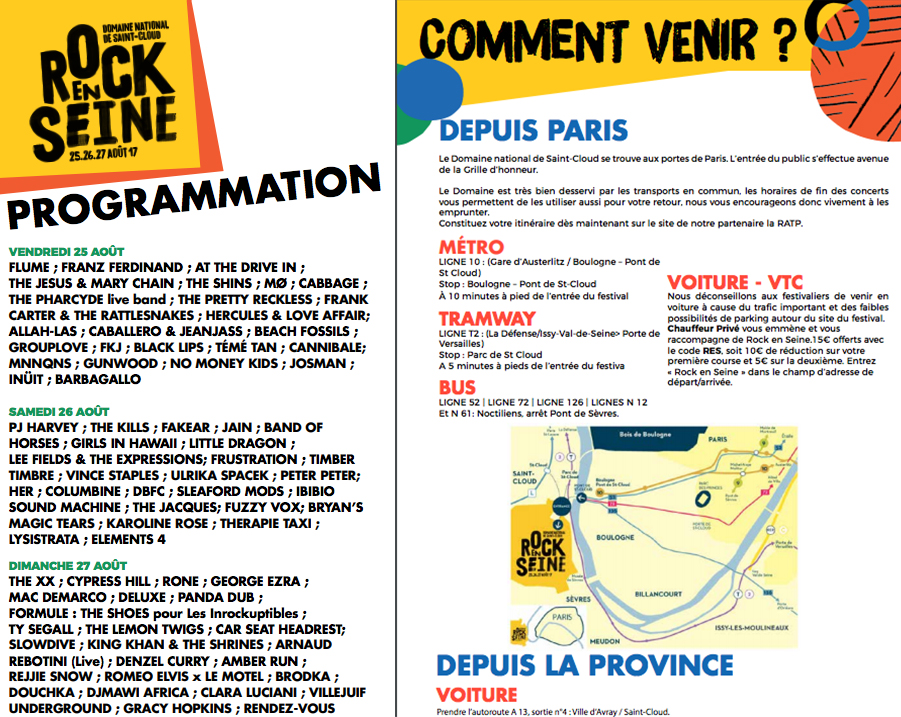 Programmation - Infos Pratiques - Rock en Seine 2017 - RADIOMARAIS