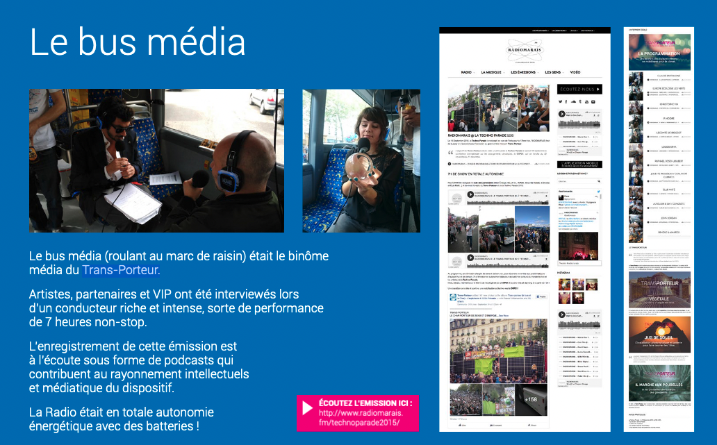 Le bus média de la Techno Parade