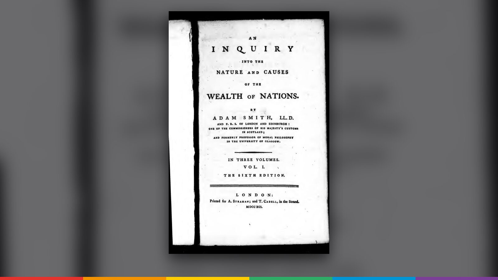 Couverture de « Recherches sur la nature et les causes de la richesse des nations », Adam Smith